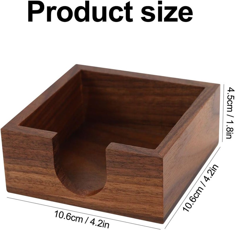 Buqoo Walnut Wooden Sticky Note Holder, Self Stick Note Holder Memo Pad Holder Dispenser Organizer, Post It Note Dispenser Cube Holder for 3 x 3 Sticky Notes for School Office Home Desk Accessories - Image 2